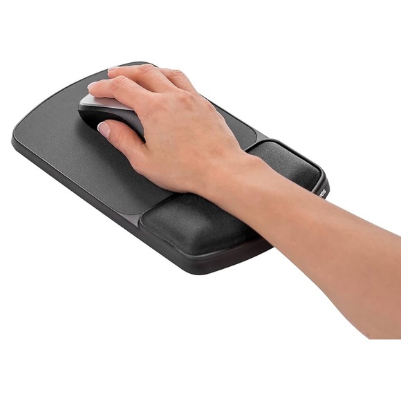 NWT* Fellowes 91741 Gel Wrist Rest & Mouse Pad Graphite/platinum - Picture 1 of 15
